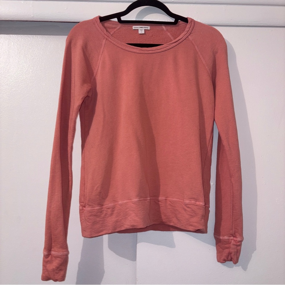 James Perse Women’s Orange Long Sleeve Sweatshirt Size 1
